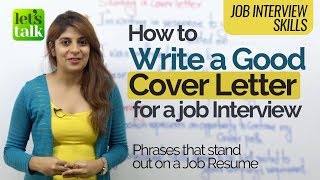 Job Interview Tips  How to write a Good Cover Letter for a resume  Business English Course [upl. by Attelrahc402]