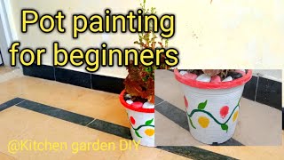 Pot painting ideas for beginners  Pot decor  gamla painting pot painting ideas [upl. by Rovit]