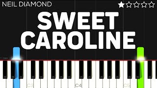 Neil Diamond  Sweet Caroline  EASY Piano Tutorial [upl. by Einner]