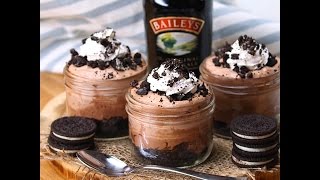 Mini Baileys Chocolate Cheesecake Trifles  Dessert [upl. by Nolaf]