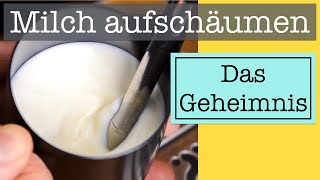 Milch aufschäumen Das Geheimnis für perfekten Latte Art Milchschaum mit deinem Siebträger [upl. by Moncear]