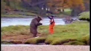 a man fighting over a fish with bear [upl. by Sedlik936]