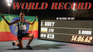 140662  Letesenbet Gidey Ethiopia breaks 5000m World Record  NN Valencia World Record Day 2020 [upl. by Akcimehs904]