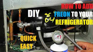 How to Add Freon To Your Refrigerator 134a [upl. by Ocinom366]