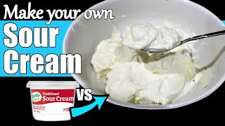 How to Make Sour Cream  Sour Cream Recipe 2 ways [upl. by Ttej927]