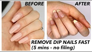 HOW TO REMOVE DIP NAILS FAST 5 mins – no filing needed [upl. by Inger]