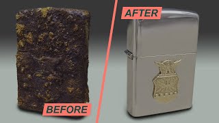 Zippo Lighter Restoration  40 years old US Air Force lighter brought back to life [upl. by Annehcu]