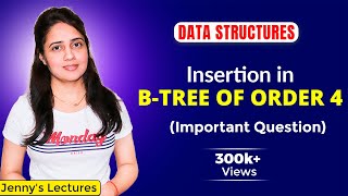 527 Insertion in BTree of Order 4 Data Structure [upl. by Hcab612]