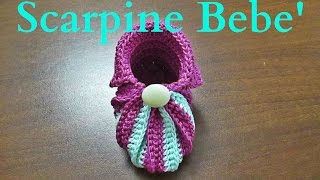 Tutorial Uncinetto Scarpine Bebe Giusy 66 [upl. by Nannah901]