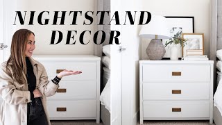 NIGHTSTAND DECOR IDEAS  EASY NIGHTSTAND DECORATING TIPS amp HACKS [upl. by Ennairam530]