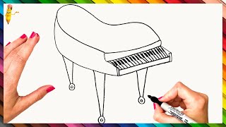 How To Draw A Piano Step By Step 🎹 Piano Drawing Easy [upl. by Aneeres]