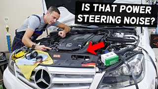 HOW TO KNOW IF POWER STEERING IS MAKING NOISE NOISY ON MERCEDES W203 W204 W211 W212 [upl. by Iand133]