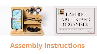 Bamboo Nightstand Organiser Assembly Instructions [upl. by Je]