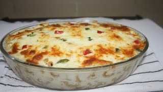 Creamy chicken pasta bake  Chicken pasta in white sauce  Bechamel Sauce  The cookbook [upl. by Eneirda]