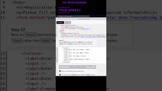 🌐 Responsive Web Design Preview 🌐 Registration Form 🌐 161718 🌐 freecodecamp html css form [upl. by Wynn]