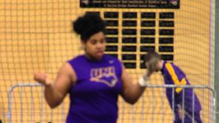 UNI Track and Field UNI Open  Feb 21 2014  Sydney Rabon weight throw [upl. by Jacqui]