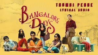 Thumbi PenneBangalore Days Dulquer Nivin Nazriya Fullsong HD Lyrical Audio [upl. by Kyre]