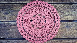 Crochet Doily EASY Crochet Heart doily tutorial [upl. by Hewitt934]