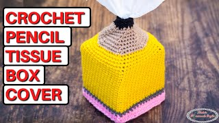 How to CROCHET a PENCIL TISSUE BOX COVER [upl. by Riocard359]