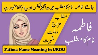 Fatima Name Meaning in Urdu  Fatima Naam Ka Matlab [upl. by Ahseret]