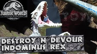 Destroy and Devour Indominus Rex  Jurassic World Toys 2019 [upl. by Ingra]