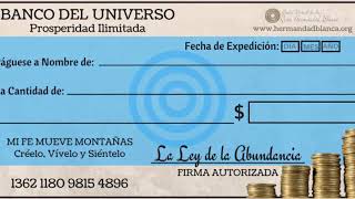 MI PODEROSO CHEQUE DE LA PROSPERIDAD RITUAL EFECTIVO [upl. by Aileen]