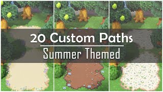 20 Summer Custom Design Paths  Animal Crossing New Horizons  Acnh [upl. by Anehs]