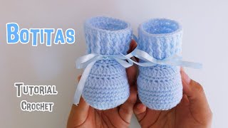 Como tejer paso a paso zapatitos escarpines a crochet  ganchillo  gancho [upl. by Leone]