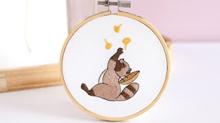 Broderies Inspiration Manga  Le Tanuki 🧸💛 [upl. by Alphonsine]