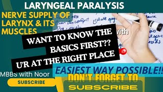 laryngeal paralysis part1  larynx nerve supply  sensory amp motor innervation  DoctorNajeeb [upl. by Yznyl890]