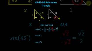 Finding Trigonometric Function Values using a 454590 Reference Triangle math [upl. by Maynord623]