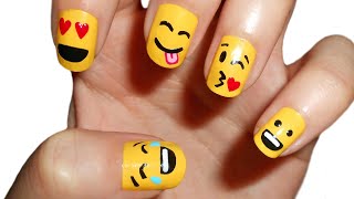 Uñas con Emoticonos  Emoji Nail Art  CristiNails [upl. by Esom]