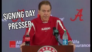 Nick Saban highlights INCREDIBLE no 1 ranked recruiting class on National Signing Day rolltide [upl. by Suchta]