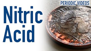 Dissolving Coins in Nitric Acid  Periodic Table of Videos [upl. by Rekyr727]