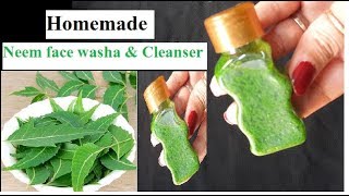 Homemade neem face wash cleanser Easy To Make Neem Face wash [upl. by Essirehs]