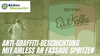 AntiGraffitiBeschichtung mit Airless an Fassade spritzen [upl. by Eilsel]