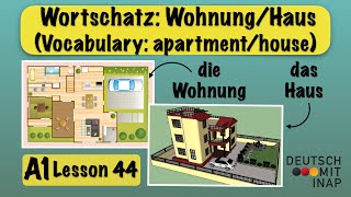 A1 German lesson 44  Learn German Vocabulary  Wohnung amp Haus  Apartment amp house [upl. by Norehs861]