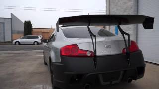 Battle Aero Infiniti G35 Coupe Swan Neck Chassis Mount Wing kit [upl. by Nomled655]