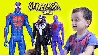 SpiderMan 2099 Homem Aranha Venom Titan Hero Series Marvel Action Figure Bonecos de Heróis [upl. by Enelaehs]