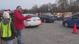 Greater Cleveland Food Bank holds final distribution at Muni Lot [upl. by Grindlay]