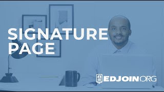 EDJOIN Application Process Signature Page [upl. by Nage]