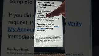 SCAM ALERT Barclays  Your Direct Debit Request has been received [upl. by Huskey]