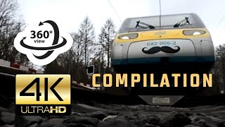 360° camera under train COMPILATION 4K [upl. by Thorncombe]