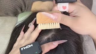 ASMR Satisfying Hair Care Comb and Brush Dandruff Removal [upl. by Josy]