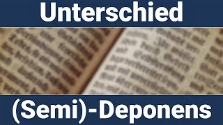 Unterschied von Deponentien und Semideponentien erklärt [upl. by Karina]