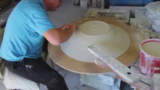 Bill Powell throws and trims an 80 cm Stoneware Platter [upl. by Akcinahs]