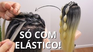 PENTEADO semi preso com ELÁSTICO liguinha de silicone  MUITO RÁPIDO E FÁCIL [upl. by Noizneb]