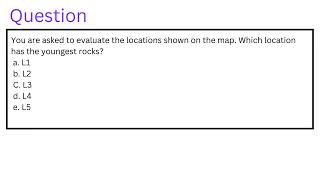 You are asked to evaluate the locations shown on the map Which location has the youngest rocks [upl. by Noremac164]