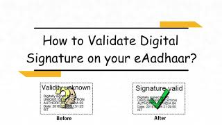 A quick guide to validate digital signature on eAadhaar [upl. by Lantz929]