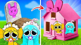 Dont Open Pinki EXE House I Made A Tiny Cardboard Home For Baby Sprunki [upl. by Jezrdna816]